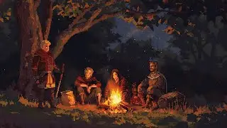 Medieval Harp Music for Deep Relaxation - Campfire Ambience