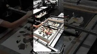 Printing colorful fabric designs using Work Tool Screen Printer and Squeegee #tool #worktool