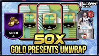 50x GOLD PRESENT UNWRAP PACK OPENING! | NBA LIVE MOBILE 20 S4 PRESENTS OPENING