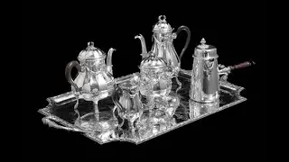 Christofle - 6 предметов, набор для чая/кофе в стиле Людовика XVI, серебро 950 пробы