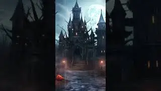 Halloween Haunted Castle #asmr #asmrsounds #rain #sleep #halloween #halloween2023 #scary