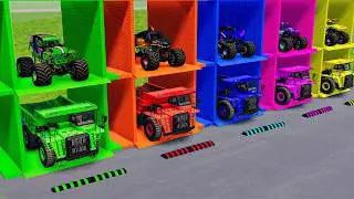 10 Monster Truck VS Portal Trap - Monster Trucks Crashes