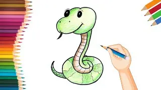 Como desenhar uma cobra kawaii #adoroserdesenhista #aprendaadesenhar