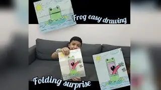 Kids Art and Craft /FROG folding surprise/ kids easy drawing
