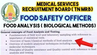 FSO EXAM 🎯 Food Analysis (Biological Methods) 🔥#fssaiexam #fso #fssai #foodsafetyofficer #tnmrb