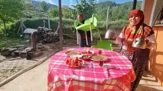 EŞİMLE BAŞBAŞA KAHVALTI | HANIM ABLANIN OCAĞI  BAHÇESİ | KABAK NAKLİ | KÖYDE 1 GÜN