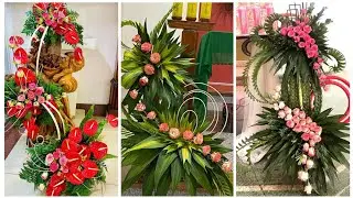 Most beautiful modern Church fresh flower arrangement and decoration