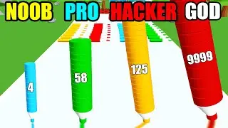 NOOB vs PRO vs HACKER vs GOD in Crayon Rush 3D (New Update)