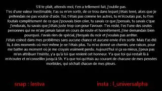 Texte oral - «Je te remercierais jamais assez»