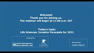 Webinar: Life Sciences &mdash; Investor Forecasts for 2021