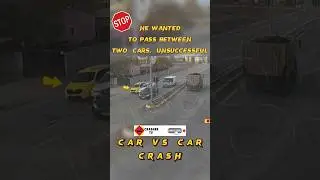 He wanted to pass between two cars &deg; Car Crashes &deg;171&deg; #shorts #drivingfail #baddriver