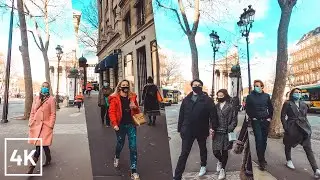 WALKING IN PARIS on a SUNNY WINTER DAY - 4K (CITY AMBIANCE)(Place Concorde - &Eacute;glise de la Madeleine)