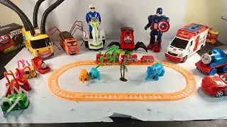 Tumpukan Mainan dan Bermain Bus Eater, Choocoo Charles, Captain america, Thomas and Friends