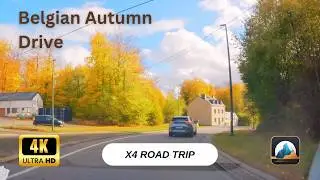 Belgian Autumn 2025 Fall Drive - Fall Colors in 4k x4 speed