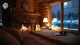 Sleep Therapy Music 🌙✨ Slow Breathing Night Ease – Cozy Cabin Fireplace Winter Snow