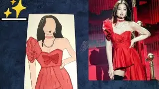 ✨ Recreating Jennie&rsquo;s Iconic Red Stage Look 🎤 | Blackpink Fan Art