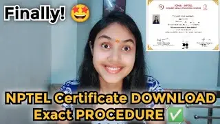 Correct way to Download NPTEL Certificate