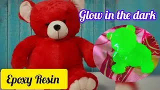 Glow in the dark Teddy 🧸 bear with Epoxyresin #resin #customisedgifts #photokeychain #resinframes