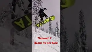BROKE MY TAIL BONE ON A CHUNK of ICE!!!! #cali #skipark #mtshasta #snowboarding #capita #volcom