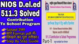 Solved SBA 511.3 Contribution to School Programs With Pdf Ans.