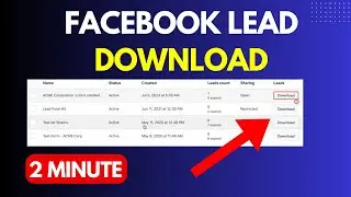 How to Download Facebook Lead || Facebook Lead Kaise Download Kre | In hindi