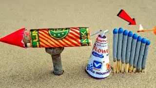 Lots of Diwali Rocket and Anar Vs matchstick chain Reaction #fireworks 