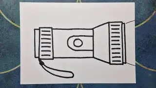 Torch drawing,  easy Torch drawing,  torch light, how to draw a torch 🔦 