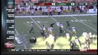 Top Ten: Hawaii quarterback Taylor Graham lays out USC cornerback Kevon Seymour