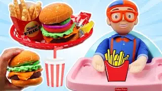 Кормим Блиппи огромным бургером из слаймов и картошкой фри!