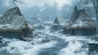 Medieval Celtic Music | Ancient Winter Village Ambience for Relaxation & Focus