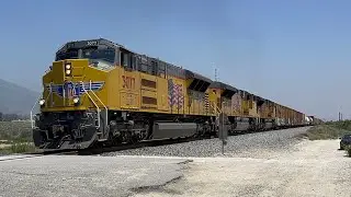 Stout Union Pacific Manifest Train At Scenic Keenbrook Cajon Pass! Northbound Palmdale Cutoff!