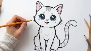 How to Draw a Cute Cat Easy for Kids and Toddlers | Acchi Acche Drawing Dikhaye | Show a picture