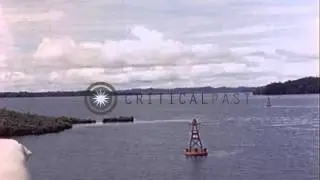 Scenes of U.S. Naval operations in the Pacific viewed from the Battleship, USS In...HD Stock Footage