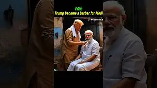 Trump Cuts Modi&rsquo;s Hair in Desi Barber Shop✂️#ytshorts #indiapakistanwar #modi #trump #viralshort