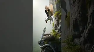 The Nest in Danger: Two Heads, One Threat! 👀 #bird #snake
