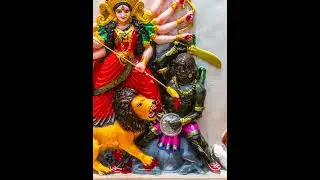 Stunning Durga Family Idol with Artificial Marble Stone | Unique Puja and Home Decor Craft