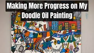Abstract Landscape Oil Painting Process | Bright Trippy Colors | Part 3