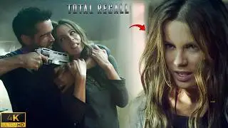 Kate Beckinsale Turns on Quaid! Intense Fight & Chase Scene | Total Recall