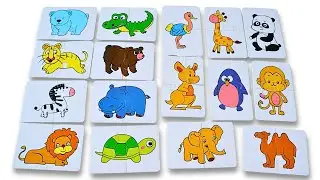 Learning Wild Animals Names with Activity Puzzle Game 🐘🦁🦒 Preschool Learning Videos for Kids