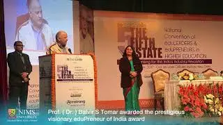 DR TOMAR AWARDED | NIMS UNIVERSITY JAIPUR | DR B S TOMAR | CHAIRMAN NIMS