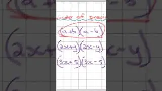 Factorizing binomials difference of squares #maths #mathshack #math #education #mathsontips