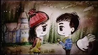 color  sand cartoon version (wedding)