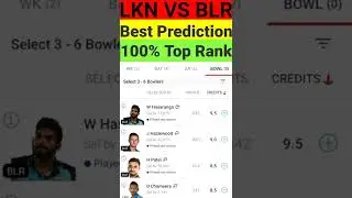 LKN VS BLR dream 11,😍🙂BLR VS LKN DREAM 11 BEST PREDICTION |😲 IPL 2022 100℅ TOP RANK`🤔🤗😉