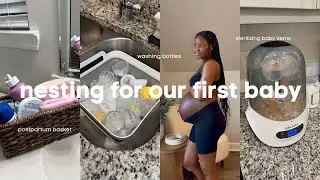 Nest with Me Vlog | postpartum basket + washing and sterilizing bottles + pregnancy updates + more! 