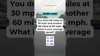 What is average speed? #shorts #maths #riddles