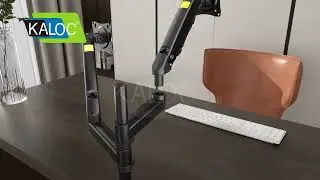 Kaloc DH200 Adjustable Dual Monitor Arm, Gas Spring Technology, Fits Screens 17 to 35 Inches