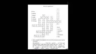 Class 6 English Puzzle New NCERT Textbook Poorvi | Lesson The Unlikely Friends | We are Opposites !