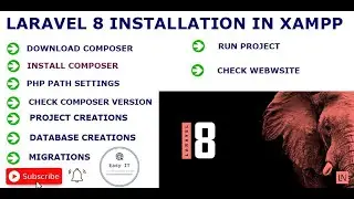 Install Laravel 8 ( Composer install,Project Create,Database Migrations,Run Project ) | Easy IT