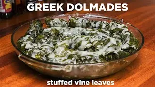 Stuffed Vine Leaves with Meat, Rice and Lemon sauce