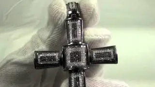 2.00 Carat Black & White Diamond Hip Hop Cross Pendant